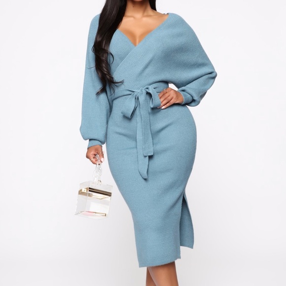 Fashion Nova MONA SWEATER MIDI DRESS - Picture 2 of 5